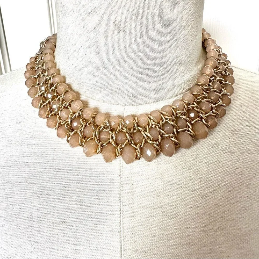 NY collection Peach gold tone choker necklace